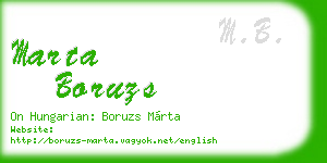 marta boruzs business card