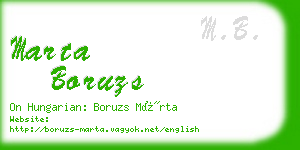 marta boruzs business card